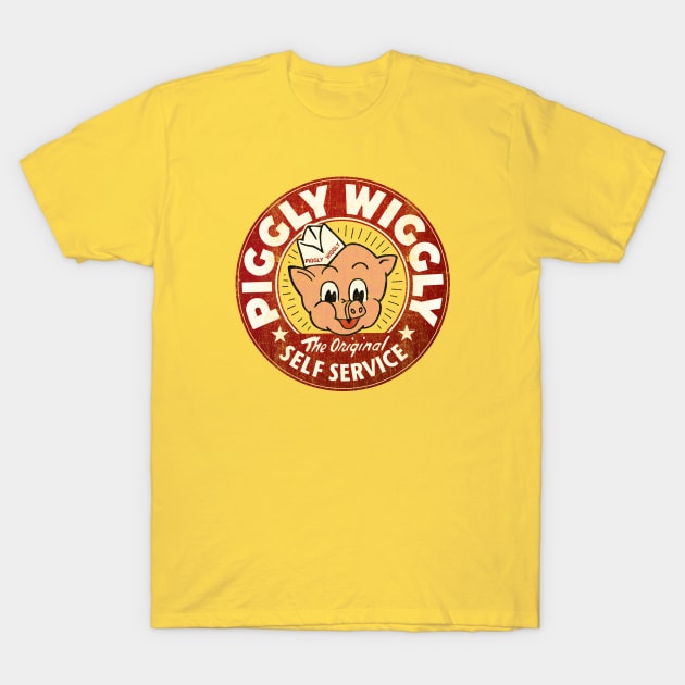 Piggly Wiggly Self Service Worn T-Shirt by Alema Art